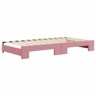 Sofa rozsuwana z szufladami, różowa, 100x200 cm, aksamit  Lumarko! - Łóżka - miniaturka - grafika 6