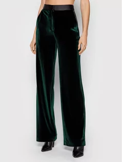 Spodnie damskie - KARL LAGERFELD Spodnie materiałowe Velvet 216W1003 Zielony RegularFit - grafika 1