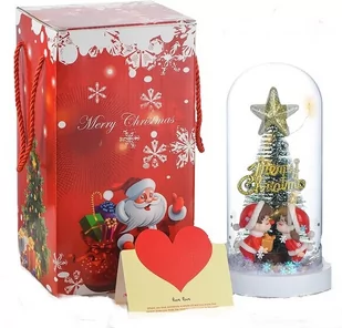 CHOINKA W SZKLE PODŚWIETLONA LED OZDOBA ŚWIĄTECZNA - Ozdoby bożonarodzeniowe - miniaturka - grafika 1