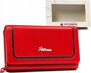 Peterson Duży, skórzany portfel damski na zatrzask i suwak - Peterson NoSize - Portfele - miniaturka - grafika 1