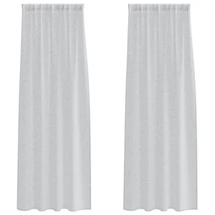 vidaXL Zasłony z zasłonami 2 pcs Jasny szary 140 x 245 cm Poliester - Zasłony vidaXL Zasłony z zasłonami 2 pcs Jasny szary 140 x 245 cm Poliester - Zasłony - miniaturka - grafika 1