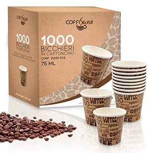 COFFISANO 1000 sztuk jednorazowe papierowe kubki do kawy na wynos Biuro Bar Ekologiczne Brązowe Różne jednorazowe kubki do napojów Espresso Herbata Czekolada - 75 ml - Herbata - miniaturka - grafika 1
