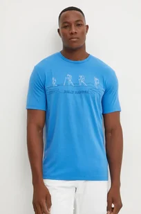 Helly Hansen t-shirt męski kolor niebieski z nadrukiem - Koszulki męskie - miniaturka - grafika 1