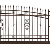 Ogrodzenia - Polbram Brama przesuwna Verona 4x1,6 m prawa brązowa - miniaturka - grafika 1