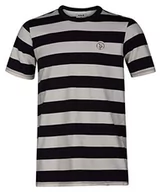 Koszulki i topy damskie - Hurley chłopięcy B Custom Striped Top Ss T-Shirt szary Oil Grey L BQ0591 - miniaturka - grafika 1