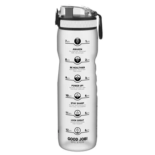 ION8 ION8 - 1 Litrowa butelka z pomiarką czasową, Ice Motivator, 1100ml, efekt oszronienia, RECYCLON I81000FPIMOT - Shakery i bidony sportowe - miniaturka - grafika 3
