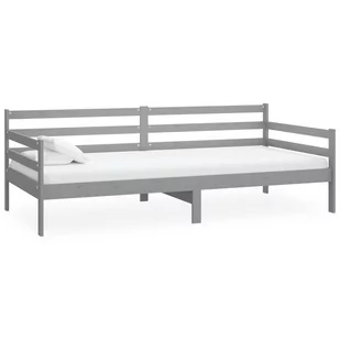 vidaXL Łóżko dzienne szare lite drewno sosnowe 90x200 cm 806942 - Łóżka - miniaturka - grafika 1