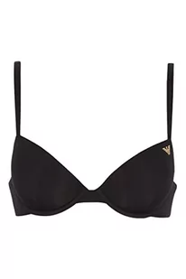 Emporio Armani Damski biustonosz usuwający półskórę z mikrofibry i koronki push up, czarny, C - Biustonosze - miniaturka - grafika 1