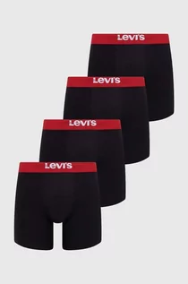Majtki męskie - Levi's bokserki 4-pack męskie kolor czarny - grafika 1