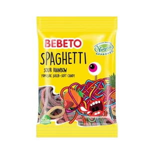 ODRA  żelki Bebeto Spaghetti Sour Rainbow 80G - Żelki - miniaturka - grafika 1