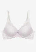 Biustonosze - Biały Biustonosz Push Up z Koronkowymi Zdobieniami Liobelle - miniaturka - grafika 1