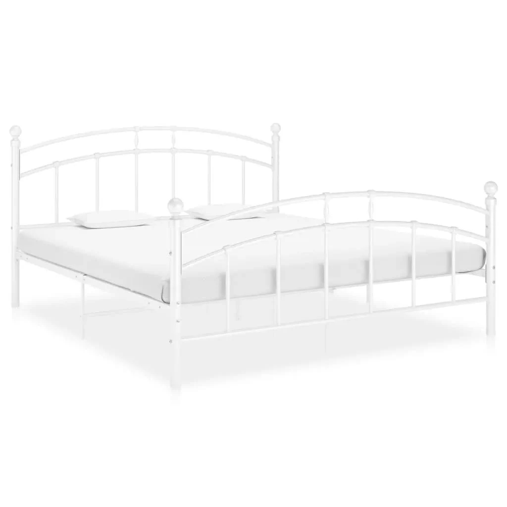 vidaXL Lumarko Rama łóżka, biała, metalowa, 160 x 200 cm 324980