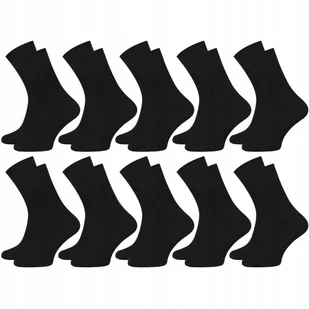 10x Par Skarpety Garniturowe Biznesowe Bawełniane Czarne Bezuciskowe 43-46 - Skarpetki męskie - miniaturka - grafika 1