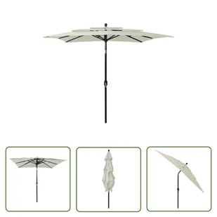 The Living Store 3-poziomowy parasol na aluminiowym słupku - piaskowy - 2 -5x2 -5 m - Parasol Ogrodowy - Parasole ogrodowe - miniaturka - grafika 1