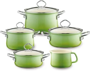 RIESS EMAILLE 5cz. Smaragd - zestaw garnków bez niklu - Zestawy garnków i patelni - miniaturka - grafika 1