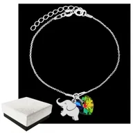 Biżuteria dla dzieci - Bransoletka dla Dziewczynki Słonik Serce Srebro 925 Urodziny PREZENT - miniaturka - grafika 1