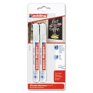 Markery do tablic - Marker kredowy 2-3mm biały 2szt - Edding - miniaturka - grafika 1