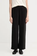 Spodnie sportowe damskie - Calvin Klein Jeans spodnie damskie kolor czarny proste high waist LV047C636G - miniaturka - grafika 1