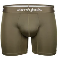 Majtki męskie - COMFYBALLS Bokserki do biegania LONG PERFORMANCE olive green - miniaturka - grafika 1