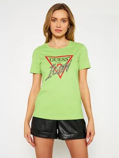 Koszulki i topy damskie - Guess T-Shirt Iconic Tee W1RI25 I3Z00 Zielony Regular Fit - grafika 1