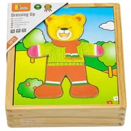 Układanki dla dzieci - VIGA Drewniana Układanka Puzzle Ubierz Misia - miniaturka - grafika 1