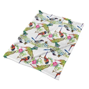 Do wnętrz koc na kanapę Kolorowe ptaki miękki eco, Fabricsy - Koce - miniaturka - grafika 1