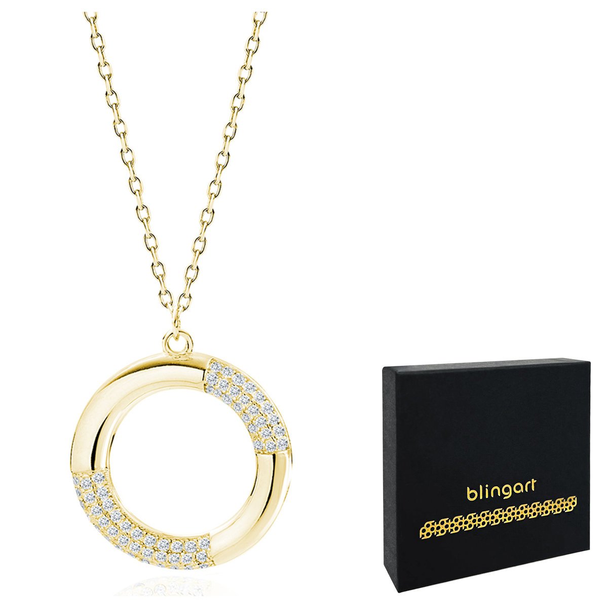 Naszyjnik srebrny damski z ZAWIESZKĄ CYRKONIE 925