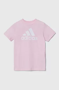 adidas t-shirt bawełniany dziecięcy kolor różowy - Koszulki dla dziewczynek - miniaturka - grafika 1