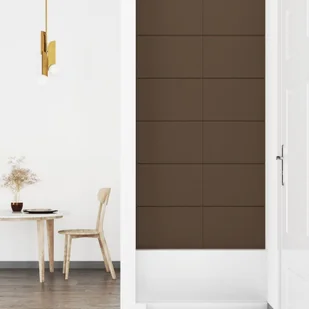 Panele ścienne, 12 szt., brązowe, 90x30 cm, tkanina, 3,24 m² - Panele ścienne i boazeria - miniaturka - grafika 5
