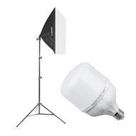 Lampy studyjne - ReLed  Zestaw Oświetleniowy LED z Softboxem 50x70 - miniaturka - grafika 1