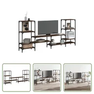 Szafki RTV - The Living Store szafka pod telewizor brązowa dąb 206,5x28,5x95 cm materiał drewnopochodny - miniaturka - grafika 1