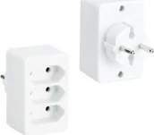 Gniazdka elektryczne - Bachmann BACHMANN multi-wtyczka 3xEuro, biała 3x2.5A/230V - miniaturka - grafika 1