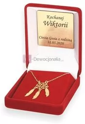 Pozłacany naszyjnik ŁAPACZ SNÓW prezent grawer Dreamcatcher - Biżuteria religijna - miniaturka - grafika 1