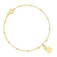 Bransoletki - Bransoletka pozłacana z kotkiem - miniaturka - grafika 1