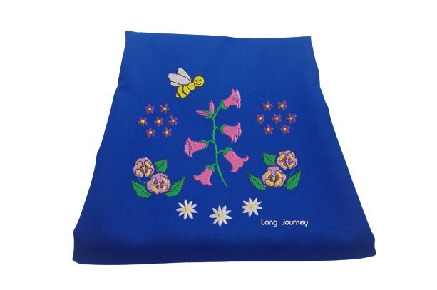 Kocyk niemowlęcy z wełny merynosa Secret Garden, kolor niebieski