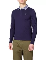 Koszulki męskie - GANT Oryginalny męski top Heavy Rugger Top, niebieski (Evening Blue), XS - miniaturka - grafika 1