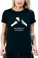 Koszulki i topy damskie - T-SHIRT DAMSKI Z NADRUKIEM PREZENT HUMOR ŚMIESZNA DOWCIP Y2K R-S  MODEL  A309 - miniaturka - grafika 1