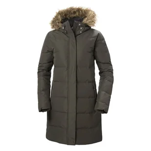 Damska Kurtka zimowa pikowana HELLY HANSEN W ADEN DOWN PARKA 54429_483 – Oliwkowy - Kurtki damskie - miniaturka - grafika 1