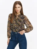 Bluzki damskie - Bluzka damska wiązaniem na dekolcie - miniaturka - grafika 1