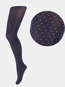 Rajstopy - Rajstopy w kropki granatowy 116-122 - miniaturka - grafika 1