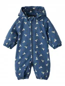 Kombinezony dla dzieci - Name It Granatowy Kombinezon Niemowlęcy z Kapturem i Nadrukiem 50-56 Kya - miniaturka - grafika 1