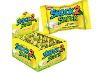 Shock 2, kwaśne gumy do żucia o smaku cytrynowym, 100 sztuk - Gumy do żucia, lizaki, dropsy - miniaturka - grafika 1