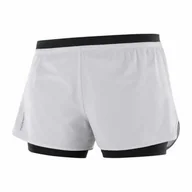 Spodnie sportowe damskie - Spodenki Salomon Cross 2 in 1 W Oyster Mushroom - miniaturka - grafika 1