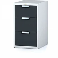 Szafki biurowe - Alfa 3 Kontener MECHANIC, trzy szuflady, szary/antracyt 1262762 - miniaturka - grafika 1