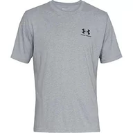 Koszulki męskie - Under Armour Koszulka SPORTSTYLE LEFT CHEST SS Szara 1326799-036-01 - miniaturka - grafika 1