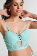 Biustonosze - Hunkemöller Usztywniony długi biustonosz z fiszbinami Ashley Niebieski - miniaturka - grafika 1
