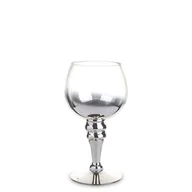 Świeczniki - Świecznik kielich srebrny Przydymione Szkło h20 cm - miniaturka - grafika 1