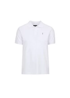 Koszulki męskie - Biała koszulka polo basic męska - grafika 1