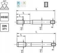 Gwintowniki - Fanar GWINTOWNIK UNC 3/8-16 DIN-371B 2B HSSE 800 - miniaturka - grafika 1