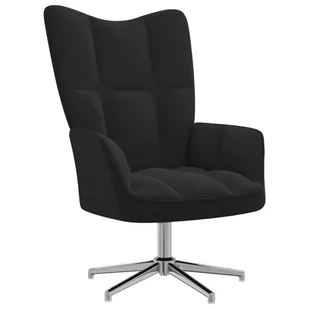 shumee Fotel czarny obity aksamitem - Fotele - miniaturka - grafika 1